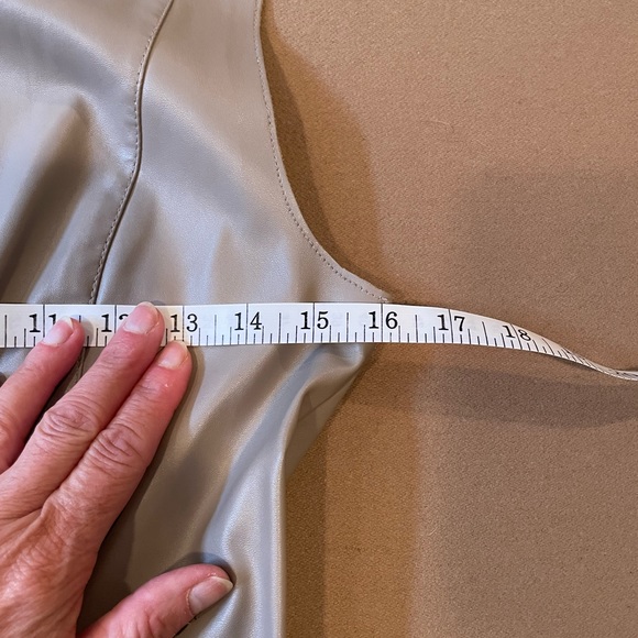 Faux Leather Skater Dress in Taupe - Size 6 - Picture 9 of 13